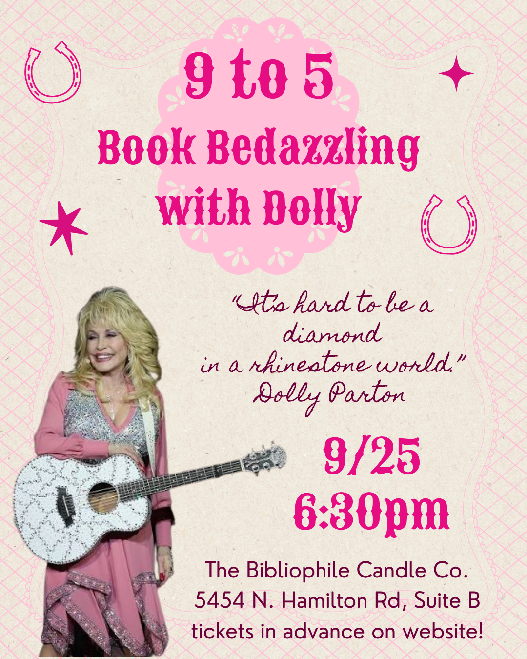 9 to 5 Book Bedazzling with Dolly - Ticketed Event!