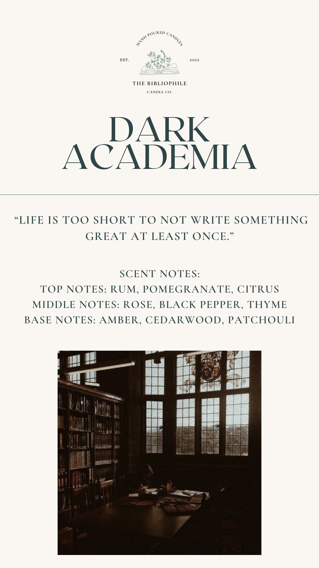 Dark Academia Scented Candle
