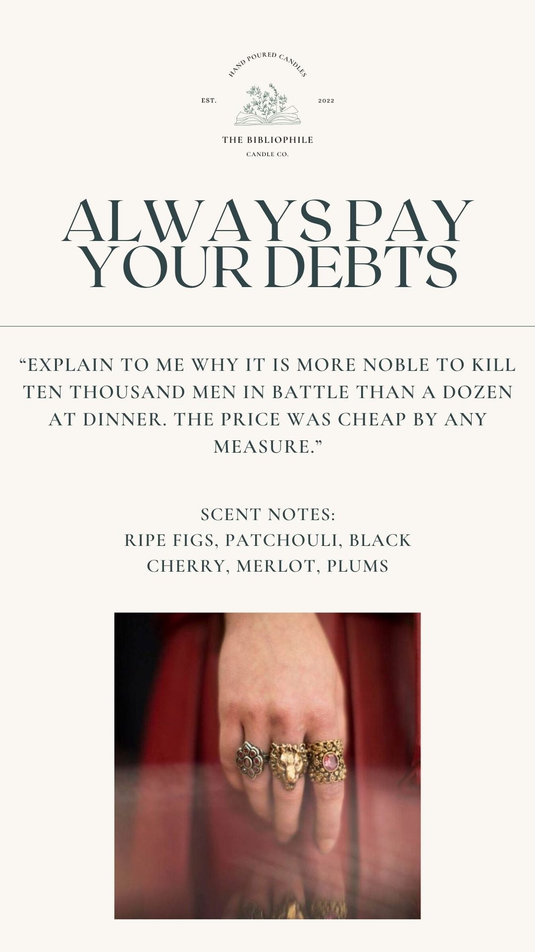 Always Pay Your Debts Scented Candle