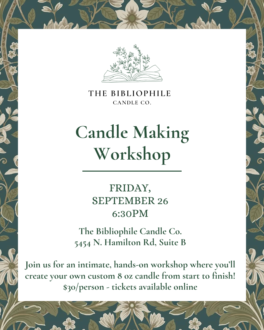 September Candle Pouring Workshop